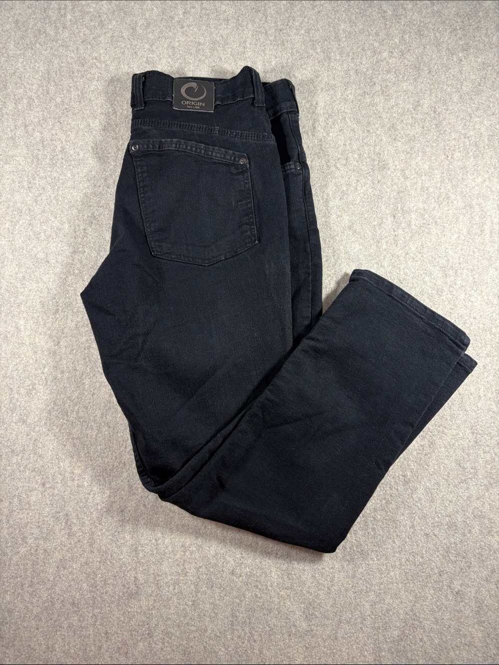ORIGIN USA Men’s Delta Flex Taper Jeans Black Wash Made in USA W32 L28 EUC